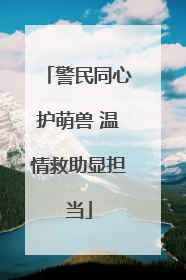 警民同心护萌兽 温情救助显担当