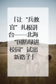 让“兵教官”扎根讲台——北海“国防绿进校园”试出新路子