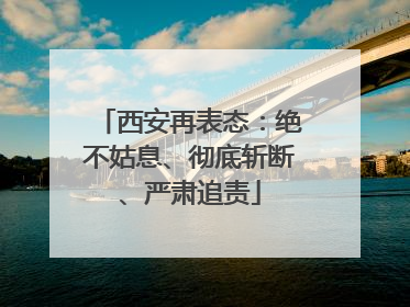 西安再表态：绝不姑息、彻底斩断、严肃追责