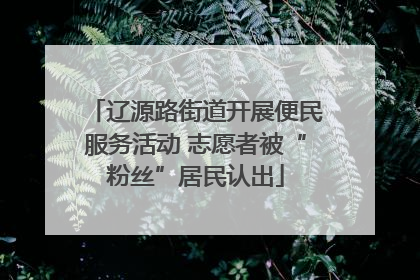 辽源路街道开展便民服务活动 志愿者被“粉丝”居民认出