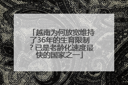 越南为何放宽维持了36年的生育限制？已是老龄化速度最快的国家之一