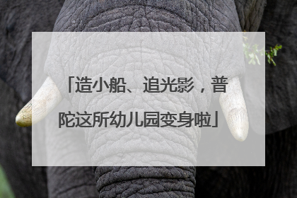 造小船、追光影，普陀这所幼儿园变身啦