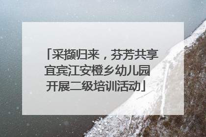 采撷归来，芬芳共享 宜宾江安橙乡幼儿园开展二级培训活动