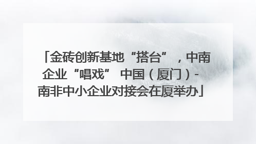 金砖创新基地“搭台”，中南企业“唱戏” 中国（厦门）-南非中小企业对接会在厦举办