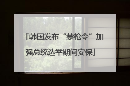 韩国发布“禁枪令”加强总统选举期间安保
