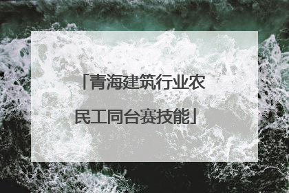 青海建筑行业农民工同台赛技能