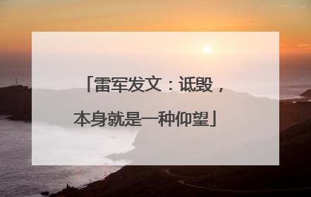 雷军发文：诋毁，本身就是一种仰望