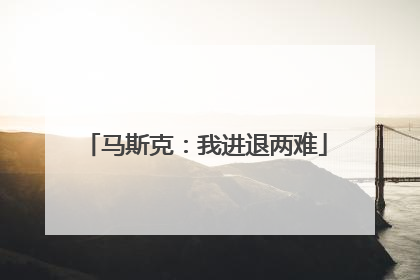 马斯克：我进退两难