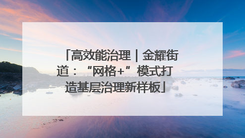 高效能治理｜金耀街道：“网格+”模式打造基层治理新样板