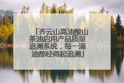 齐云山高油酸山茶油启用产品质量追溯系统，每一滴油都经得起追溯
