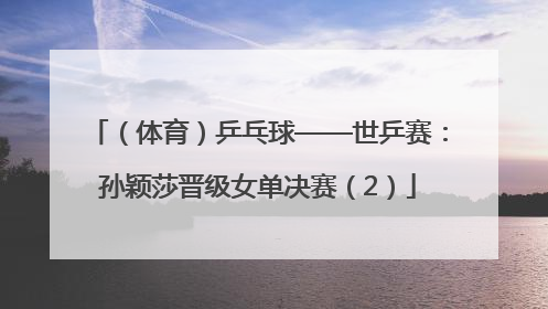 （体育）乒乓球——世乒赛：孙颖莎晋级女单决赛（2）