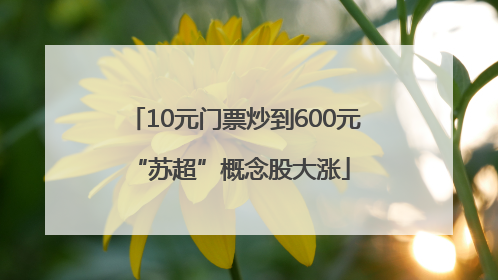 10元门票炒到600元 “苏超”概念股大涨