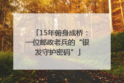 15年俯身成桥：一位邮政老兵的“银发守护密码”