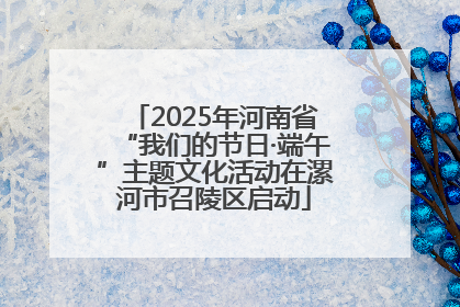 2025年河南省“我们的节日·端午”主题文化活动在漯河市召陵区启动