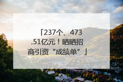 237个、473.51亿元！晒晒招商引资“成绩单”