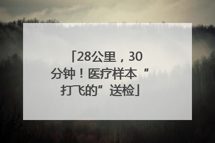 28公里，30分钟！医疗样本“打飞的”送检